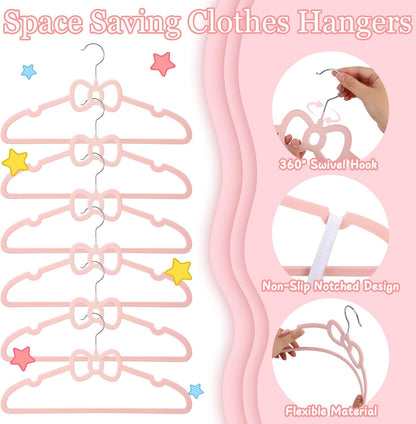 45 Pack Pink Velvet Hangers, 16" Non Slip Velvet Clothes Hanger Ultra Slim Felt Hanger with 360 Degree Swivel Hook Space Saving for Coats Jacket Shirts Dress