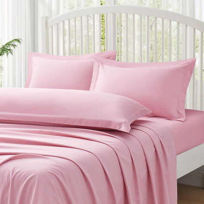 Homiest Light Pink Pillow Shams Standard Size Set of 2, 2 Inch Wide Decorative Flange Shams Set, Soft & Cozy Microfiber Pillow Cases with Envelope Closure, Wrinkle & Stain Resistant Pillowcases