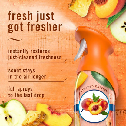 Febreeze Air Mist, Odor-Fighting Room Spray, Juicy Summer Peaches, 8.1oz, Pack of 3