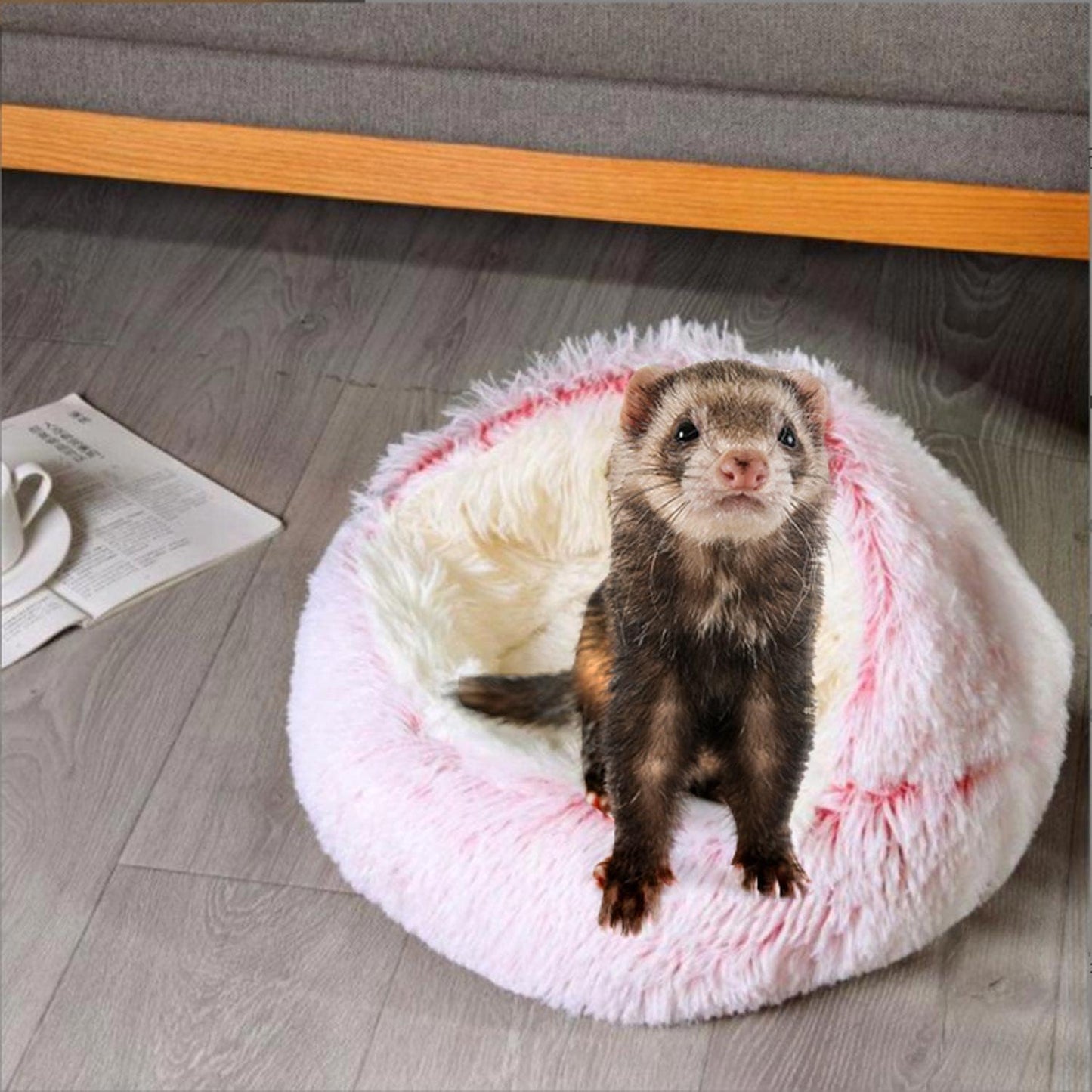 Ferret Bed Cave and Hideouts，Ferret Hideaway Bed Accessories for Cage Ferret Beds and Hideouts (Pink)