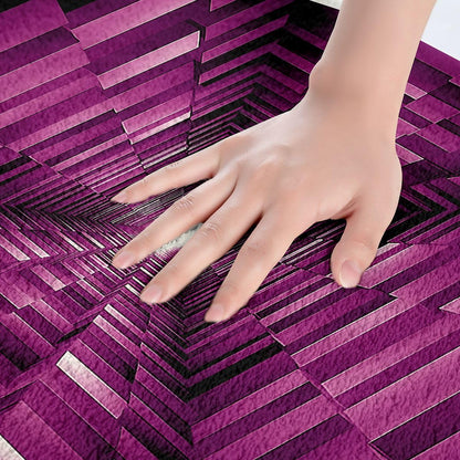 Feelyou Pink Checkered Bathroom Rugs Microfiber 16"x24" Light Geometric Bath Mats Non-Slip Abstract Plaid Bathroom Accessories Floor Doormats Soft Door Mat