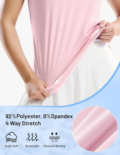 MIER Womens Sleeveless Golf Shirts - Quarter Zip UPF 50+ Collared Polo Tank Tops, Quick Dry Zip Up Tennis Sports Active Tee