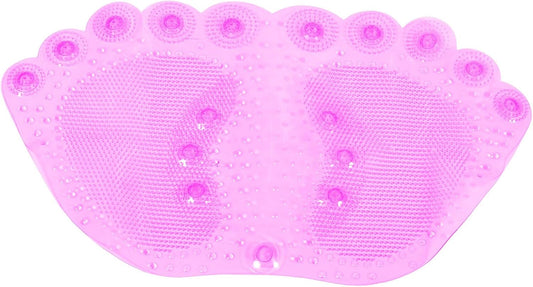 Abaodam Anti-Slip Bathroom Floor Mat with Suction Cups, Foot Massage Bath Cushion PVC, Non-Skid Entrance Rug for Shower and Home Safety, Pink