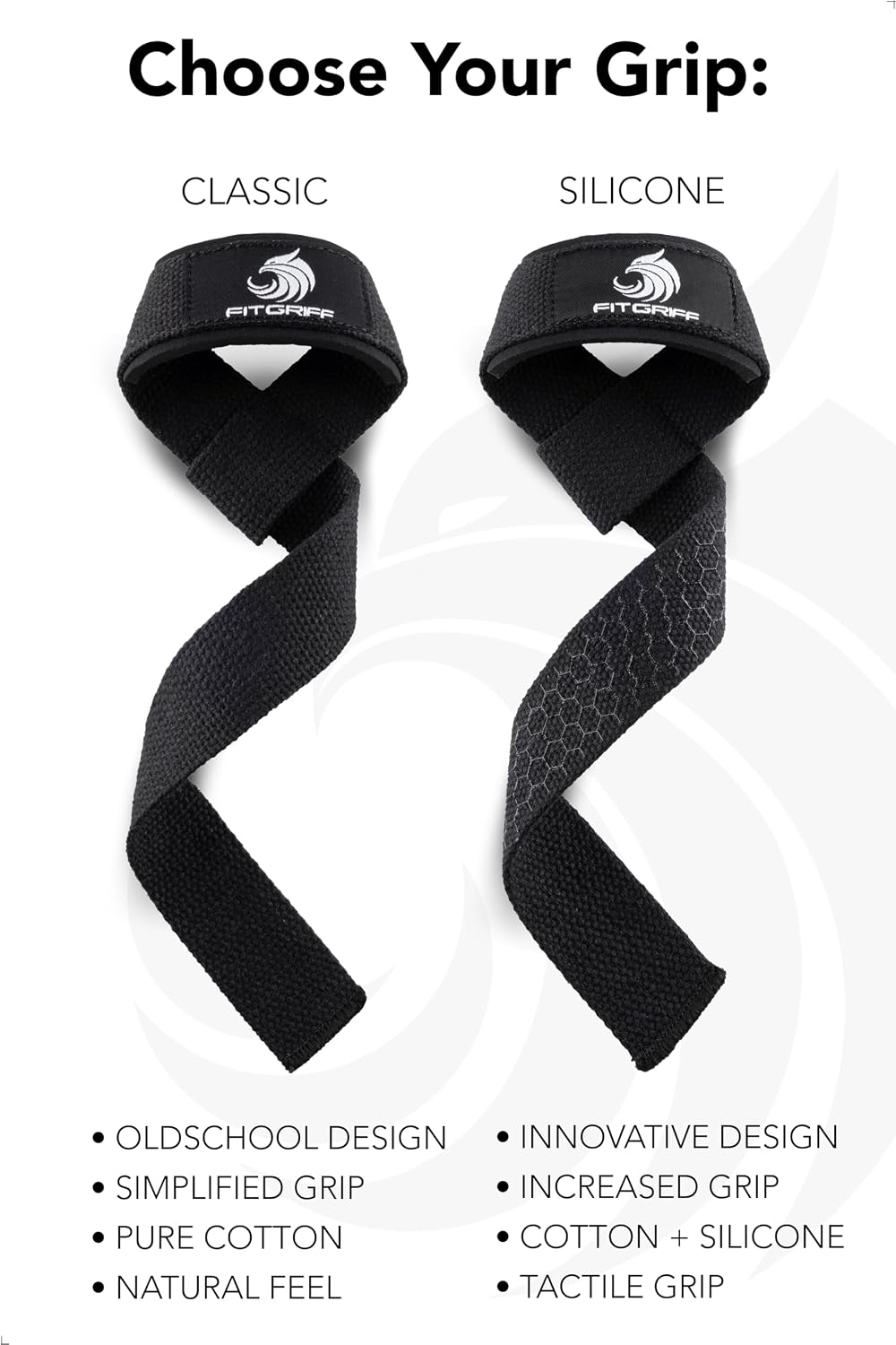 Fitgriff® Lifting Wrist Straps for Weightlifting, Gym, Deadlift, Workout (Made of Premium Cotton & Padded) - Men & Women