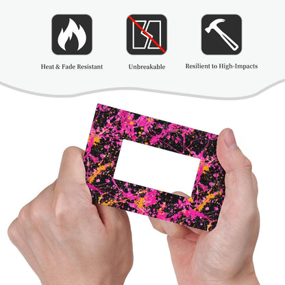 Neon Pink Abstract Paint Splatter Light Switch Wall Plate Faceplate Cover Single Rocker 1 Gang Decorator Outlet Receptacle Covers For Home Kitchen Room Bathroom Decor