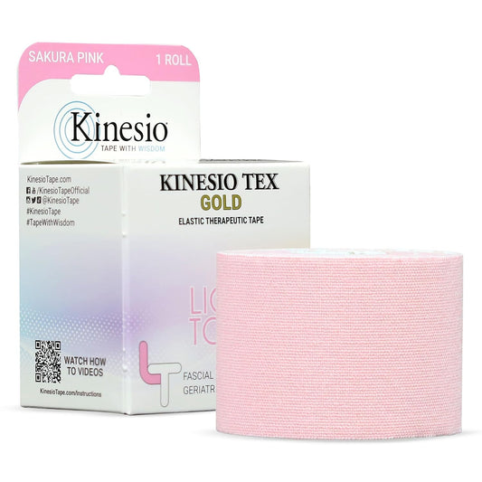 Kinesio Taping - Elastic Therapeutic Athletic Tape Tex Gold Light Touch - Sakura Pink – 2 in. x 16.4 ft