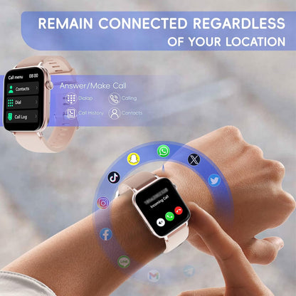 Smart Watch for Men Women Answer/Make Call, 1.85" HD Fitness Tracker with 24/7 Heart Rate & Sleep Monitor, 110+ Sports Modes, IP68 Waterproof Smartwatch, Long Battery Life for Android iOS, Pink