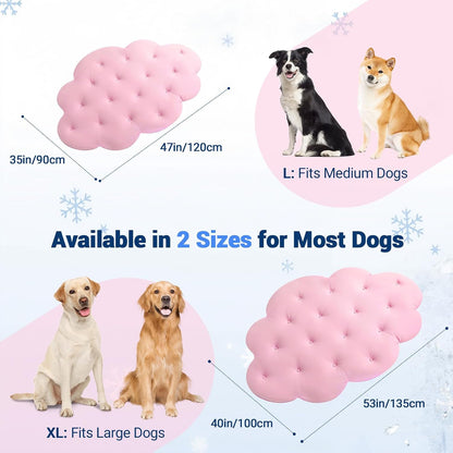 Dog Cooling Mat, 47'' × 35'' Large, Q-Max>0.5 Self-Cooling Mat for Dog, (Cool & Warm) Double-Sided Pet Cool Pads for Summer, Crate, Kennel, Machine Washable, Cat Cool Bed, Non-Gel, Pink