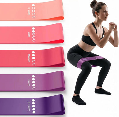 5-Pack Workout Resistance Bands: Elastic for Strength, Stretching, Pilates & Yoga. Home Gym Equipment for Men/Women, Suits Physical Therapy, Leg/glute/arm Training—Practical, Multi-use.