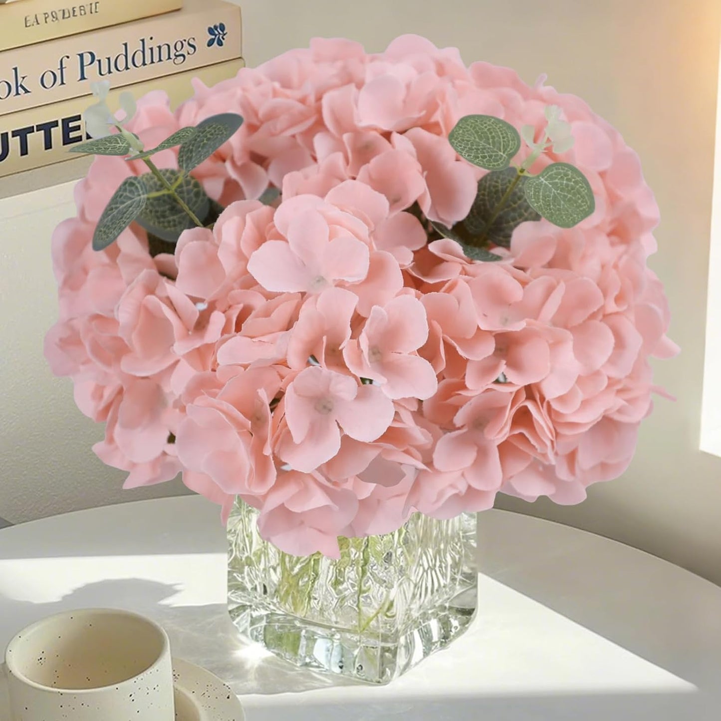 AVIVIHO 35PCS Pink Hydrangea Artificial Flowers with Stems,Realistic Silk Hydrangeas Blush Fake Flowers for Wedding Centerpieces Bouquets DIY Floral Decor Baby Shower,Arch,Home,Party Decoration
