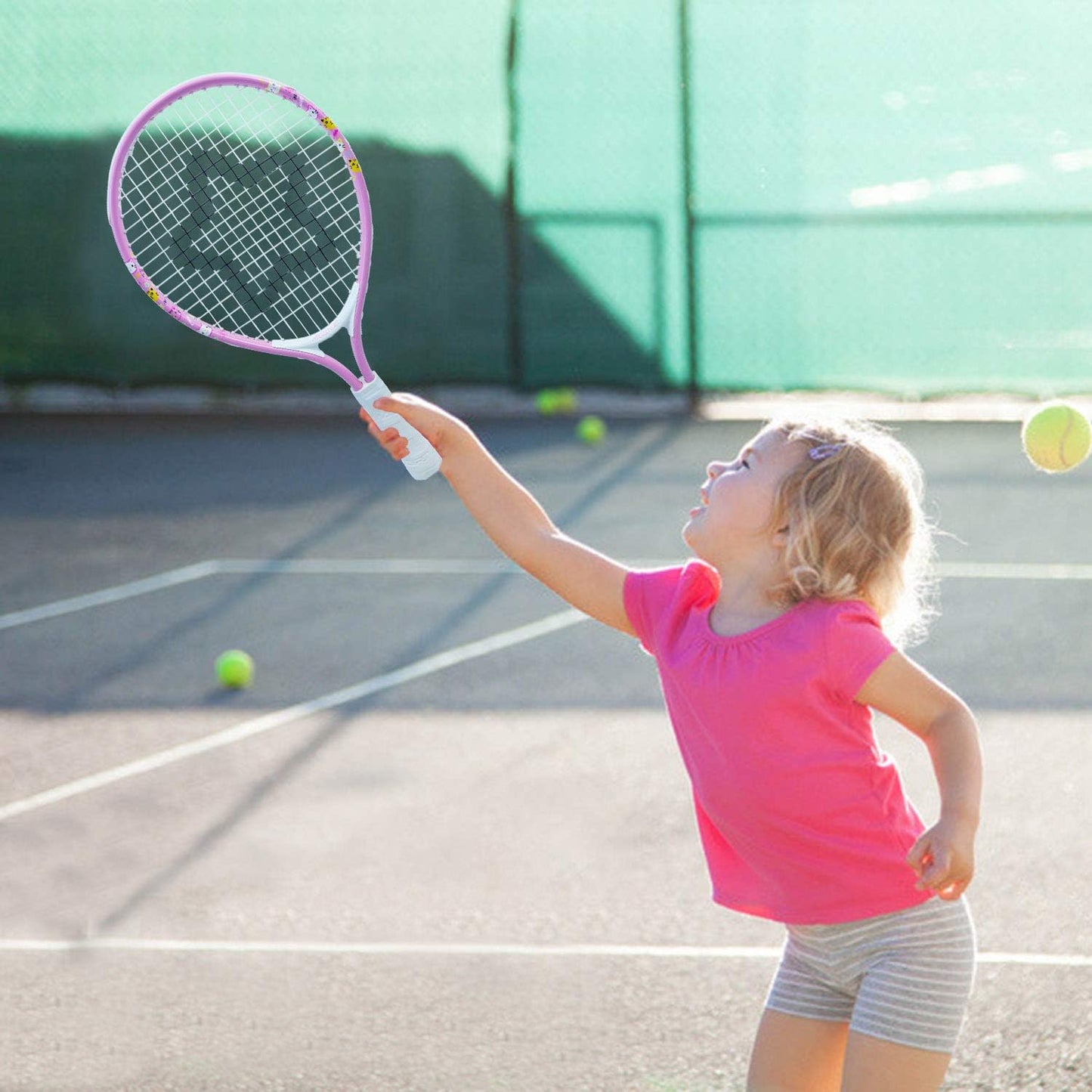 AMA SPORT Kids Tennis Racket for Junior Toddlers Starter Kit 17-25" Tennis Racquet for Girls and Boys with 420D Nylon Shoulder Strap Bag