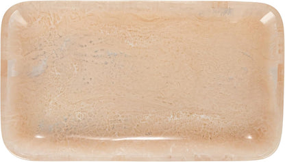 Creative Co-Op Matte Marbled Resin Tray, Blush Pink