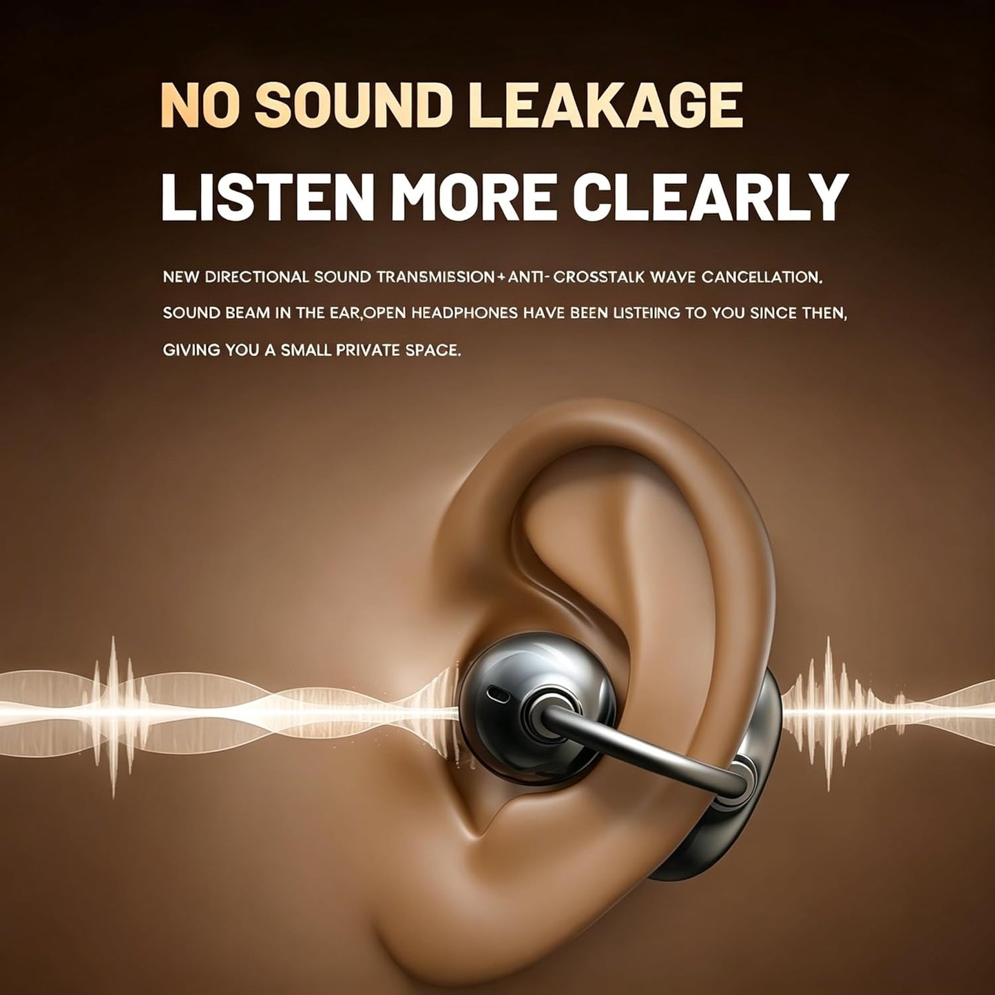 Open Ear Earbuds Clip on Earbuds Earbuds for Small Ears with Spatial Audio,Invisible Fit Air Conduction Headphones, Bluetooth 6.0 Open-Ear Clip for Running,Work & All-Day Comfort. (Rose Gold)