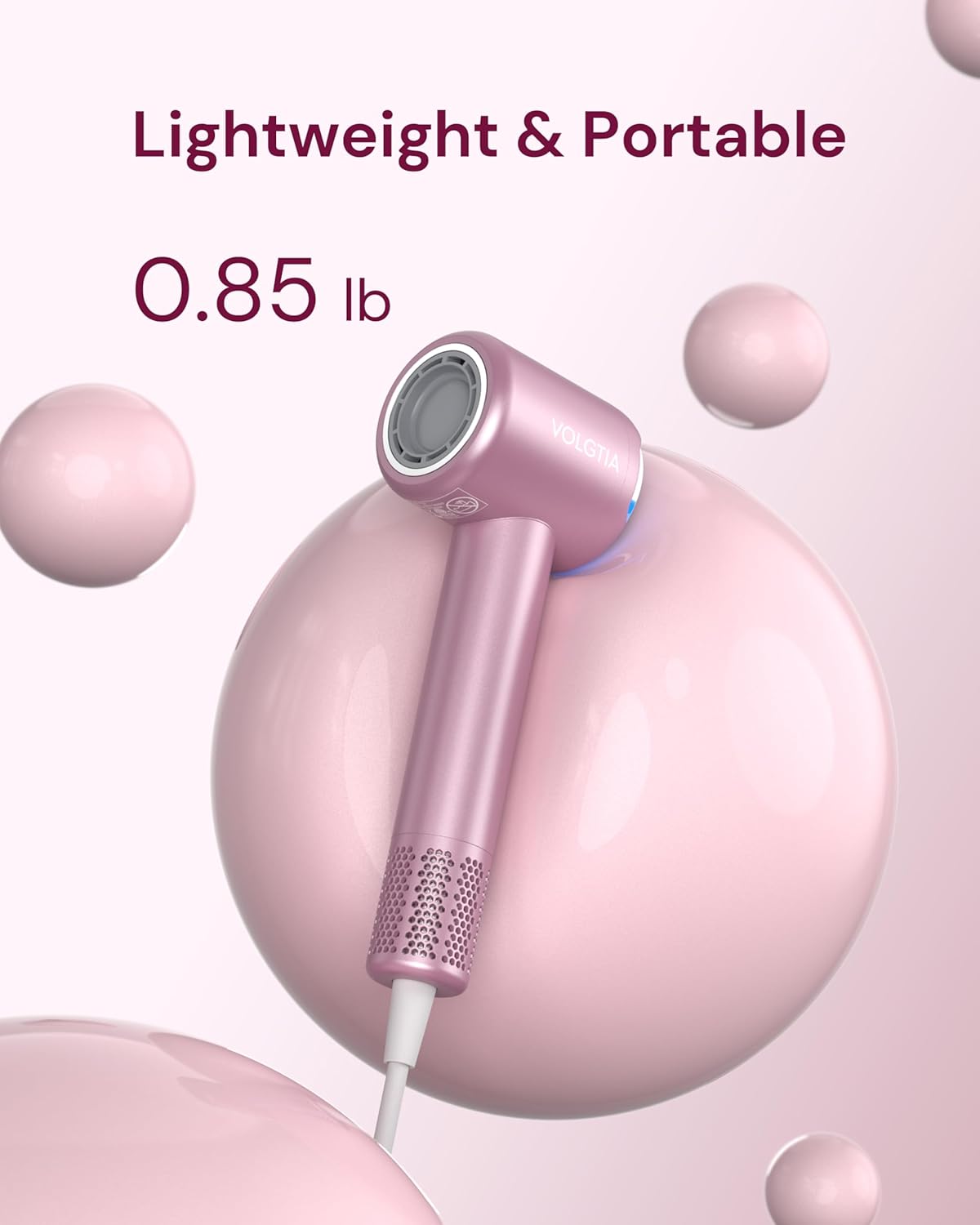 Hair Dryer Blow Dryer with Diffuser for Curly Hair, 110000 RPM Professional High Speed Ionic Hairdryer for Frizz Control, Ultra-Fast Drying, 6.5 ft ALCI Cord, Low Noise, Magnetic Attachments