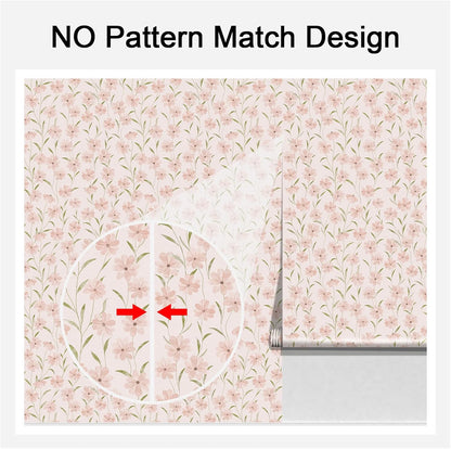 JiffDiff Floral Wallpaper Peel and Stick Pink Daisy Wall Paper Summer Flowers Nursey Room Self Adhesive Contact Paper Stick on Wall Decor for Bedroom Cabinets Bathroom(118" X 17.3", Pink Floral)