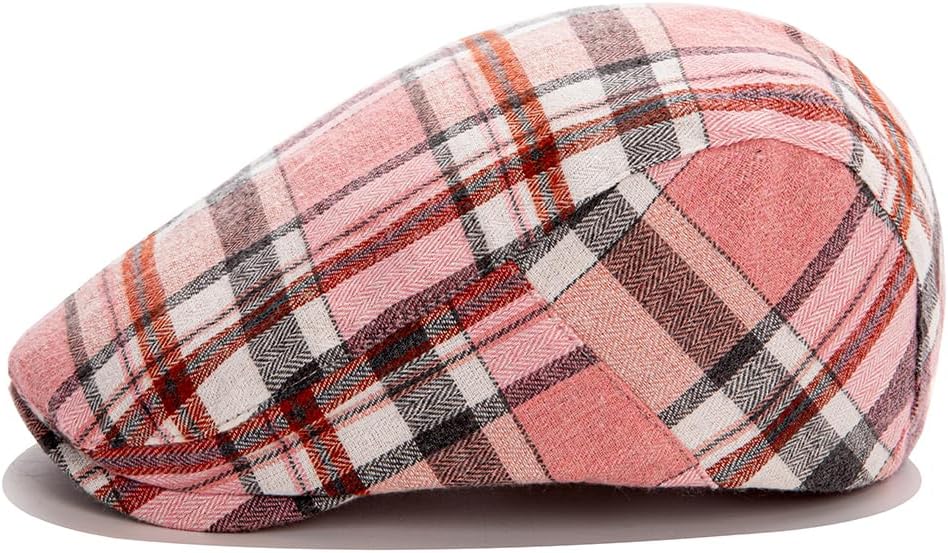 Men's Newsboy Cap, Ivy Style Gatsby Flat Cap, Adjustable Irish Cabbie Ivy Driving Hunting Cap.