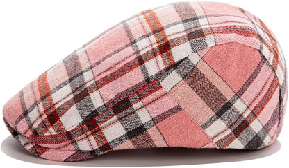 Men's Newsboy Cap, Ivy Style Gatsby Flat Cap, Adjustable Irish Cabbie Ivy Driving Hunting Cap.