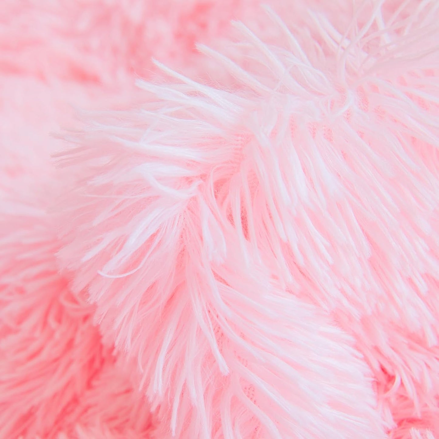 Pink Fluffy Faux Fur Throw Pillow Covers 18"x18", Shaggy Plush Fuzzy Furry Decorative Pillowcase Set for Sofa, Bedroom, or Living Room