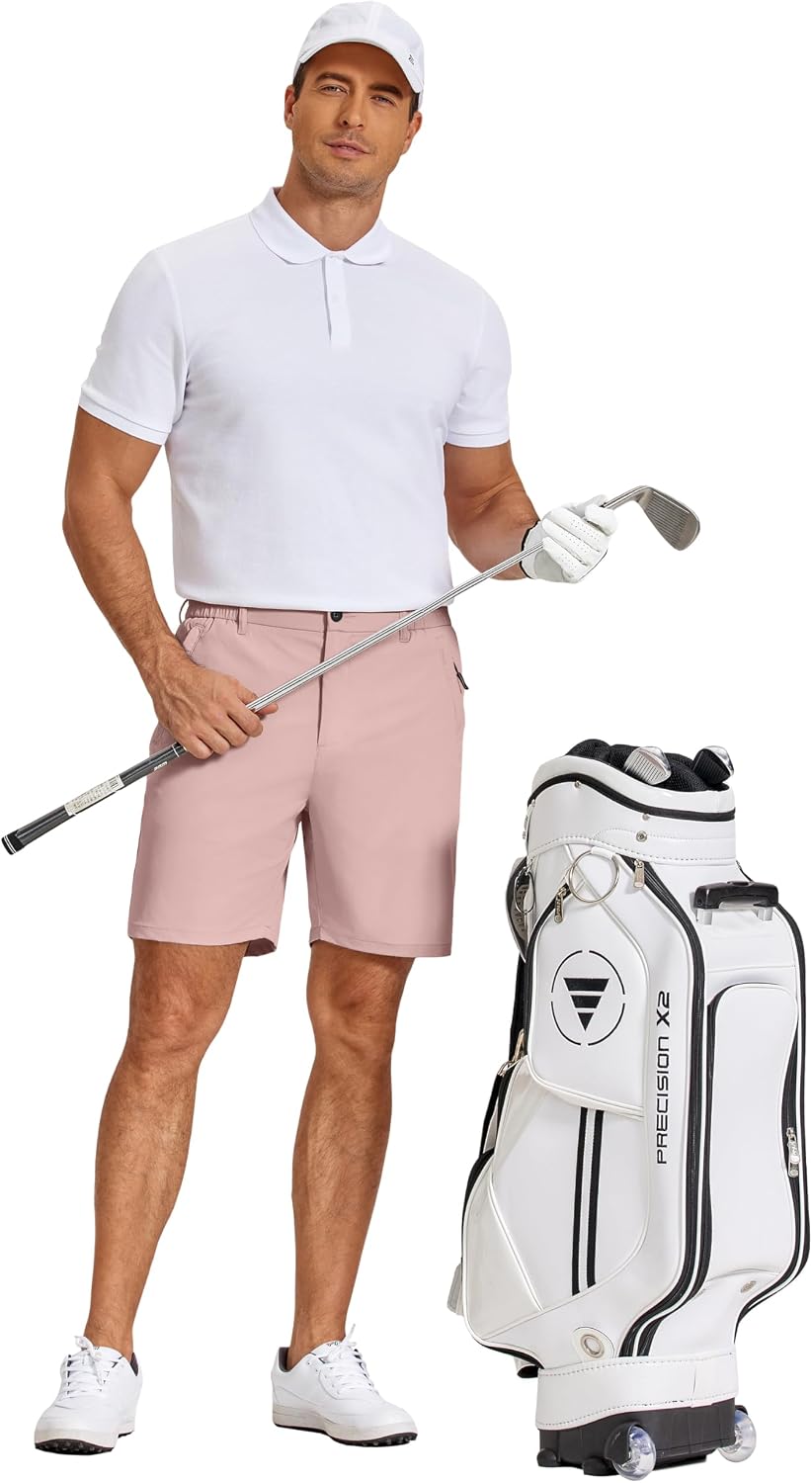 COOFANDY Men's Stretch Golf Shorts 7" Lightweight Casual Hiking Shorts Summer Athletic Work Dress Hybrid Shorts