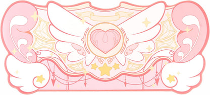 GeekShare Large Gaming Mouse Pad Kawaii Pink Non-Slip Rubber Back Mouse Pad Big Waterproof Desk Mat for Keyboard and Mouse Perfect for Gaming,or Home Office Work - Star Wings（Super Dense Cloth）