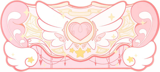 GeekShare Large Gaming Mouse Pad Kawaii Pink Non-Slip Rubber Back Mouse Pad Big Waterproof Desk Mat for Keyboard and Mouse Perfect for Gaming,or Home Office Work - Star Wings（Super Dense Cloth）