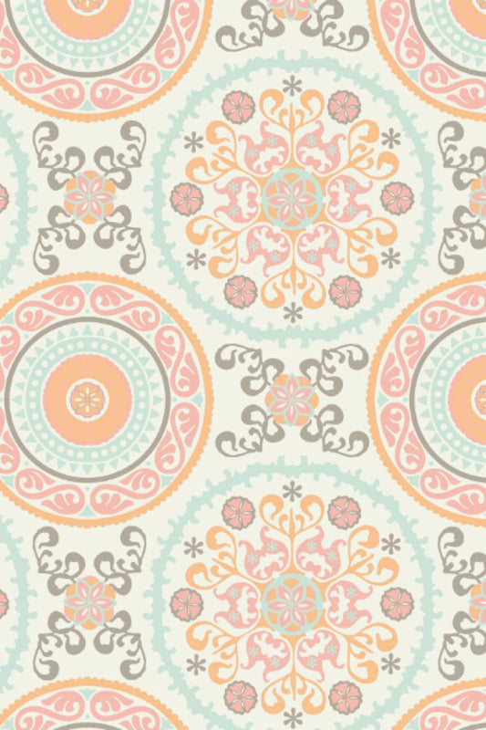 Pink Peach Pastel Mandala Design Notebook Journal Blank Wide Ruled Pages Paper Composition Book Daily Planner Notes