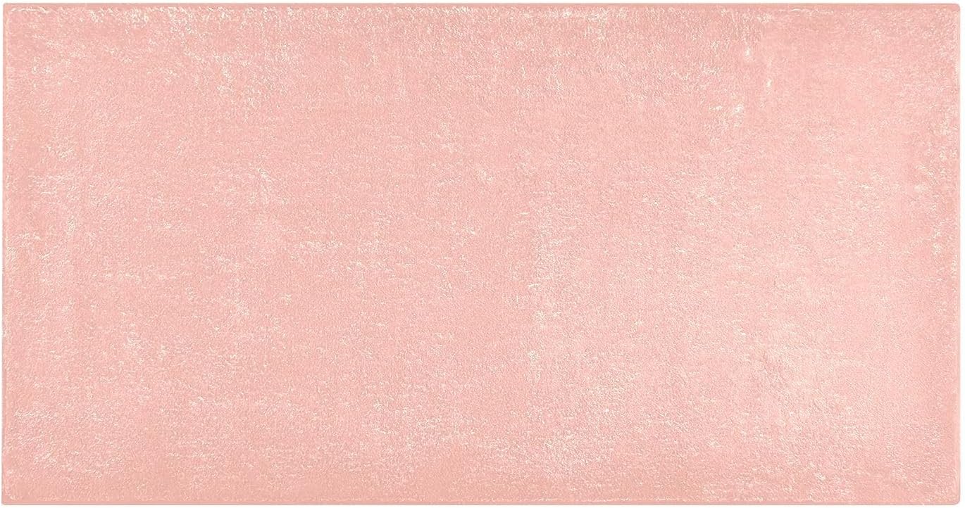 Pink Solid Color Bath Mat 39x20 Inch, Soft Absorbent Plush Rug, Non-Slip Washable Floor Mat for Bathroom Bedroom Kitchen Entryway Carpet