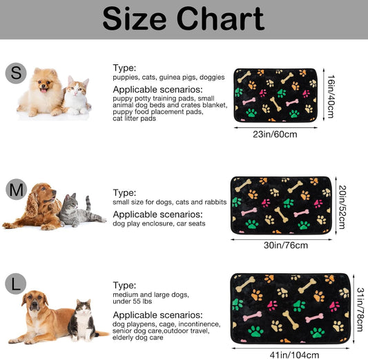 Dono 1 Pack 6 Dog&Cat Blanket, Soft Fluffy Fleece Puppy Blanket for Small Medium Large Dogs Girl, Pink Paw Print Puppy Dog Cat Warm Sleep Mat Blankets Essentials for Dogs
