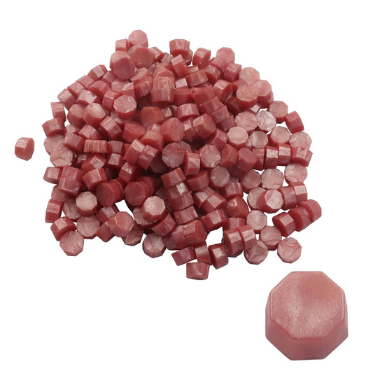 Bonsicoky 600 Pack Pink Wax Seal Beads, Octagon Shape Beads Wax Pellets for Sealing Stamps, Decorative Embellishment for Wedding, Envelope Security Seal, Creative Handmade Craft Projects
