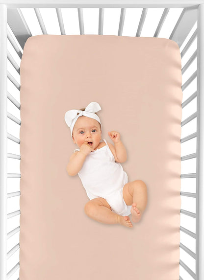 Sweet Jojo Designs Peach Baby or Toddler Fitted Crib Sheet for Watercolor Floral Collection