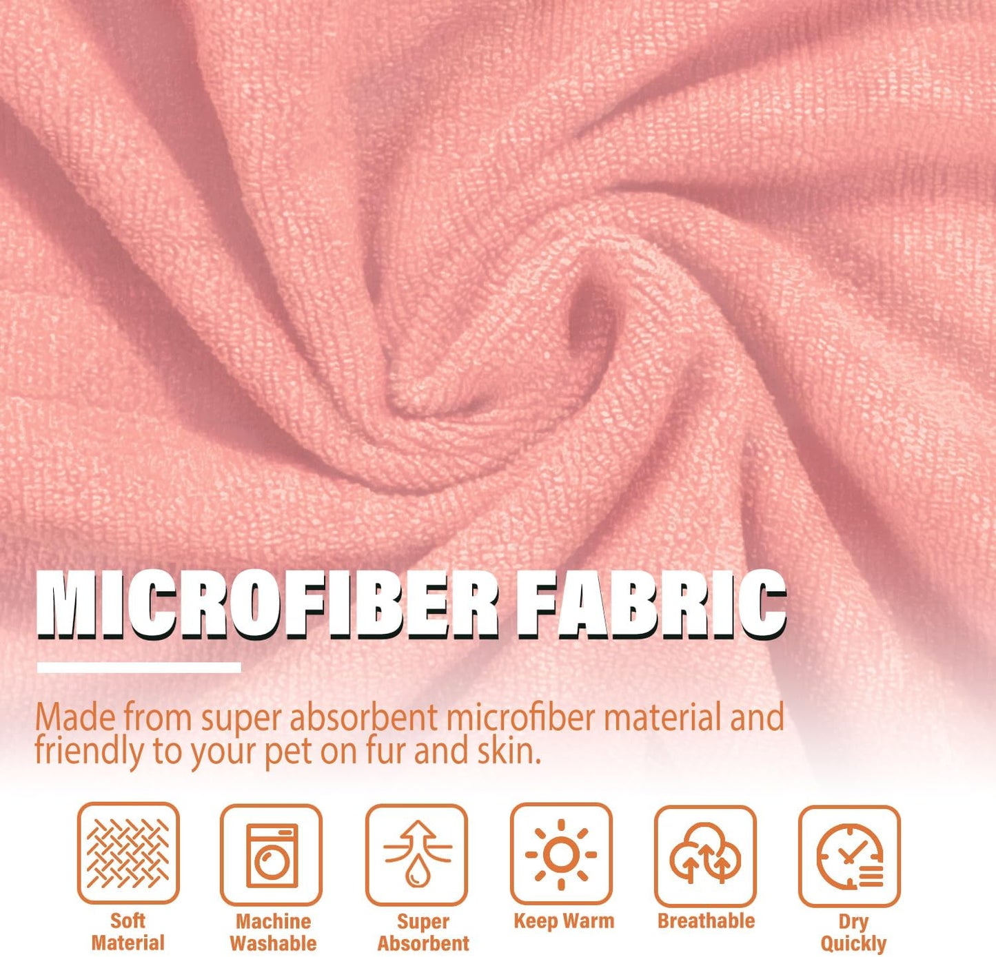 Dog Robe - Fast Drying Towel - Microfiber Super Absorbent Pet Bathrobe, Adjustable Collar & Belly Strap (Pink, Small)