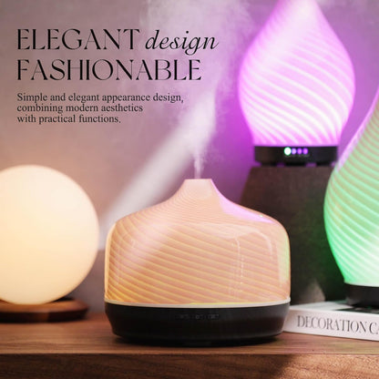 Porseme 500ml Glass Essential Oil Diffuser Aromatherapy Ultrasonic Cool Mist Humidifier 15-21 Running Hours Waterless Auto-Off Air Diffusers for Sleeping Yoga Working Spa(Pure Pink)