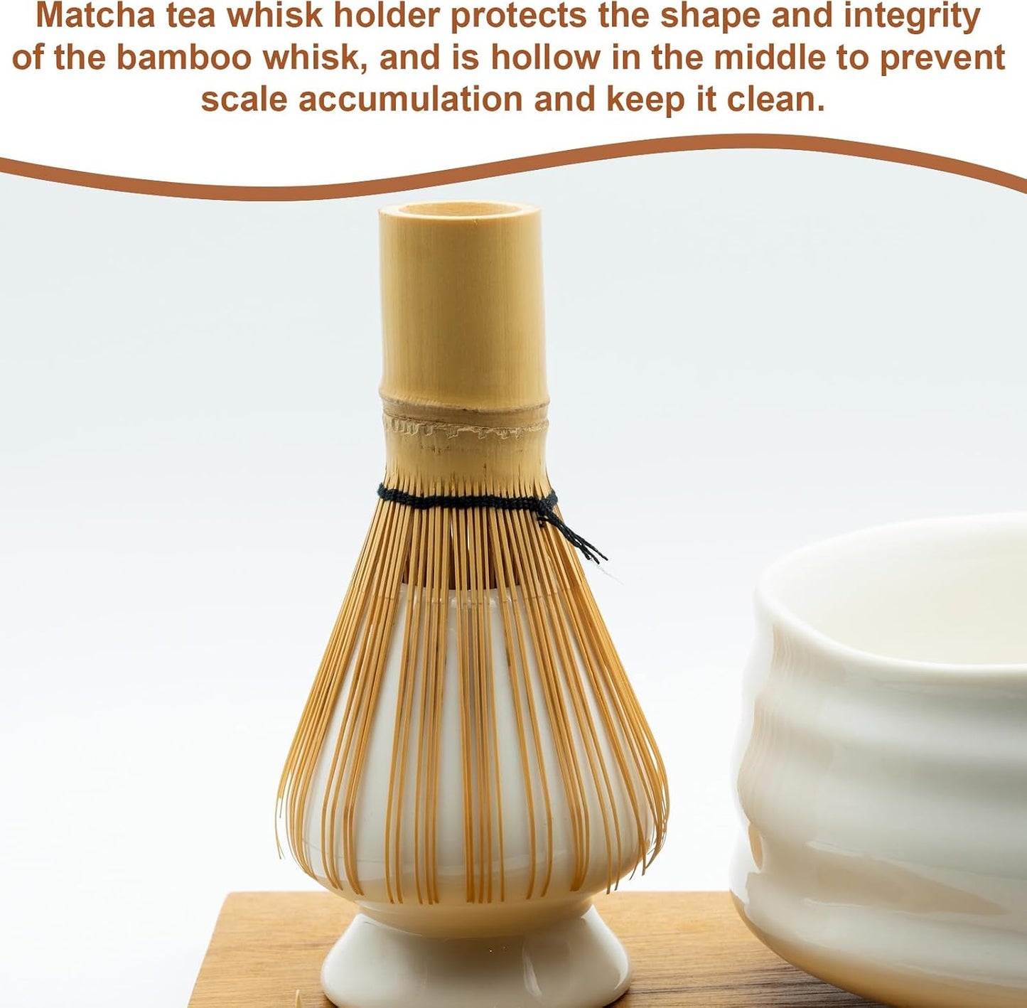 HARFINGTON Ceramic Chasen Stand 75mm Matcha Whisk Holder Teas Set Whisks Stand Traditional Matcha Chasen Holder Tea Set Accessories, Blue Pink
