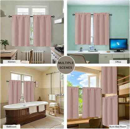Gwine Valentine's Day Blush Pink Valance for Windows, Small Blackout Valance Kitchen Curtains for Bathroom Basement, Modern Rod Pocket Thermal Insulated Window Treatment, 60" Wx14 L, 1 Piece