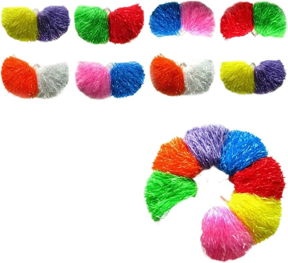 Shining Cheer Pom Poms 8pair Dress Costume Fancy Double Hole Handle Cheerleading Cheering Ball Dance Party Decorator Cheerleader Pompoms Club Sport Supplies