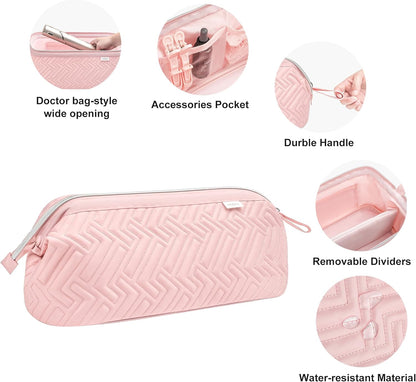 Leudes Hair Tools Travel Bag for Shark Flexstyle Carrying Case Portable Shark Hair Air Wrap Dryer Case Waterproof Dustproof Flat Curling Iron Travel Organizer (Pink)