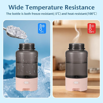 50oz Dog Water Bottle with Handle - Portable Pet & Human Water Dispenser for Hiking, Camping, Travel - Leakproof, BPA-Free, Outdoor Puppy Essential for Walking, Park, Beach (Pink)