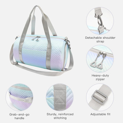 STELLE Dance Bag for Girls Pink Gymnastics Duffle Bag with Shoe Compartment Kids Cheer Bags Ballet Gifts Sports Gym Travel(Lilac Mint,F)