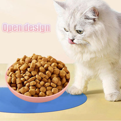 Cat Food Bowl Set, Cat Bowls Shallow Cat Food Dish Wet Food Flat Whisker Fatigue-Free, Bowls Cat Dishes Plastic & Cute Pet Bowl Dishes for Pet Cats, Dogs, and Small Animals