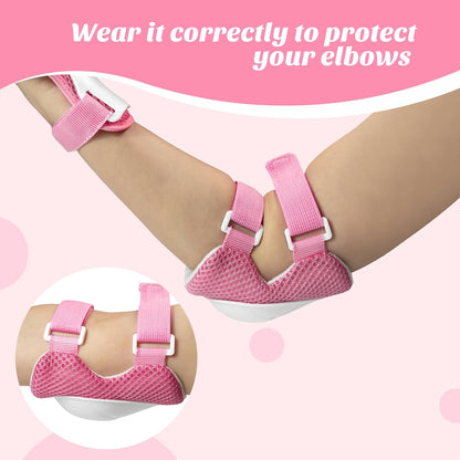 Knee Pads for Kids Knee Pads and Elbow Pads Toddler Protective Gear Set Kids Elbow Pads and Knee Pads for Girls Boys with Wrist Guards 3 in 1 for Skating Cycling Bike Rollerblading Scooter-Pink M