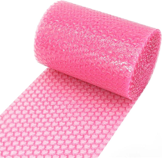 1/3rolls Pink Blue Lovely Heart Shape Bubble Wrap Shockproof Package For Gifts Box Fragile Glass Goods Pack Party Decor(Colored,3rolls)
