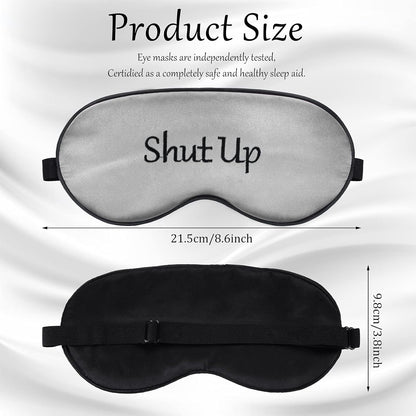 Geyoga 4 Pieces Funny Sleep Mask Silk Eye Mask Soft Blackout Blindfold with Adjustable Strap Sleeping Eye Cover for Women Men Night Travel, Nap, Meditation (Champagne, Grey, Purple, Black)