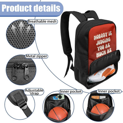 Personalized Sports Backpack for Basketball Soccer Volleyball Football, Custom Ball Backpacks with Separate Shoe Compartment, Customized Name Number Logo Training Gym Bag, LightPink
