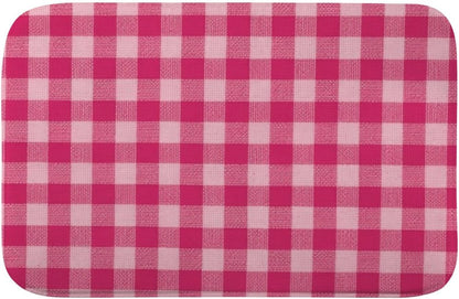 Front Door Rug Romantic Bright Pink Checkered Bathroom Toilet Rugs Bath Tub Mat Outside Door Mats Protect Floor Trap Water Anti-Slip Ultra-Soft Household Rv Users Shower Rustic Bathroom Decor 18X30in