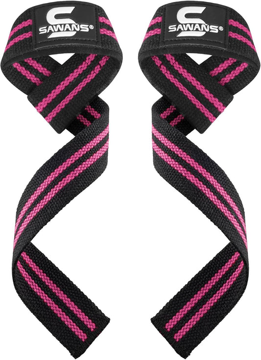 SAWANS Lifting Straps Weight Lifting Wrist Support Fitness Padded Gym Heavy Duty Anti Slip Hand Bar Grips Neoprene Bodybuilding Dumbbell Power Deadlift Barbells Workout Strength
