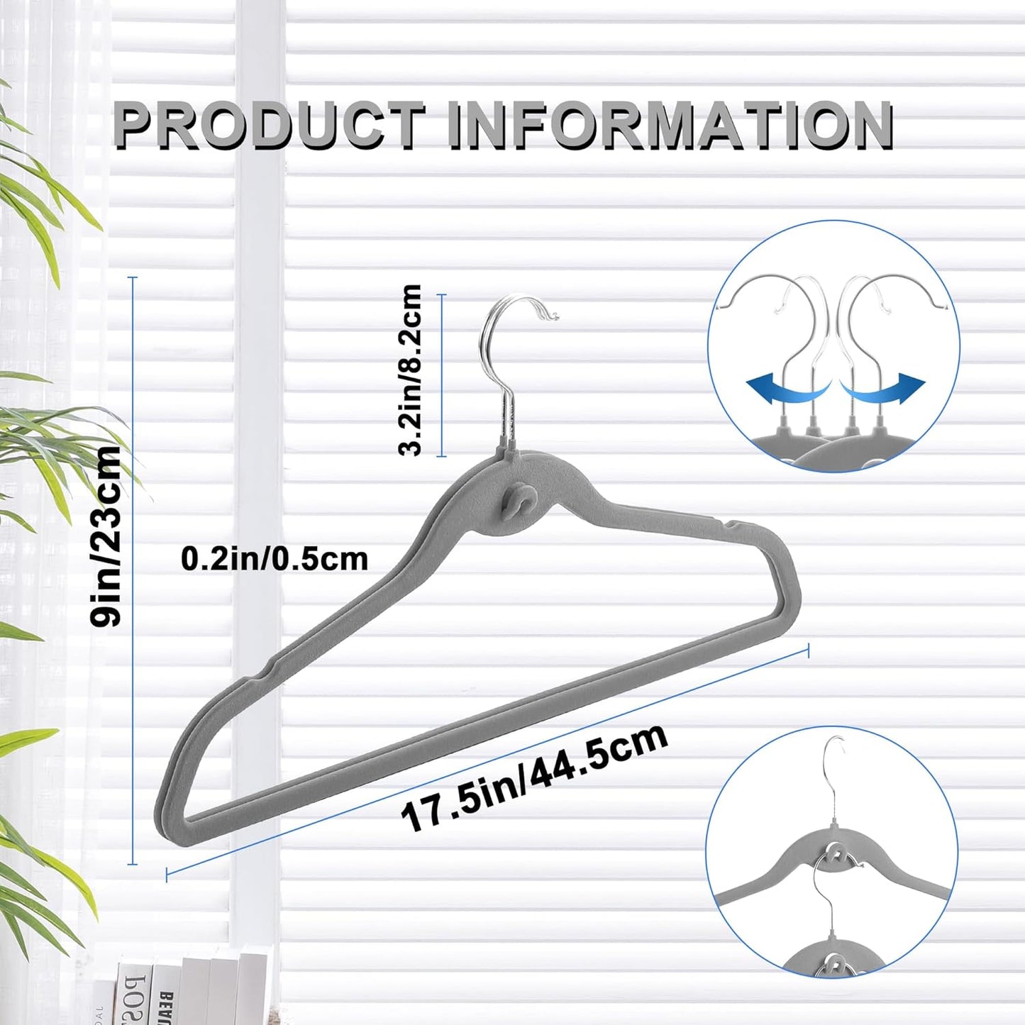 Multi-Color Velvet Hangers 50 Pack with Cascading Hooks, Non-Slip Black, Pink, White, Grey, and Purple Velvet Hangers for Clothes, Suits, and Coats