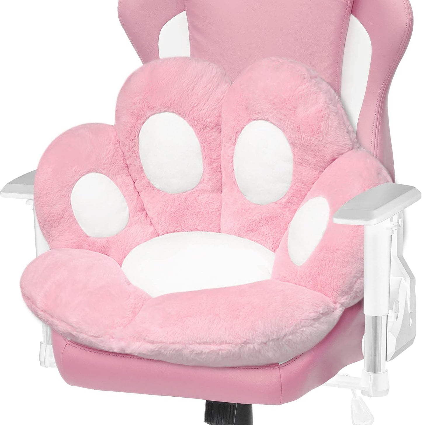 ELFJOY Cat Paw Cushion Comfy Plush Chair Cushions for Office Computer Gaming Chairs Soft Cute Floor Pillow for Dining Room Bedroom Decor (23.6" x 27.6" Pink)