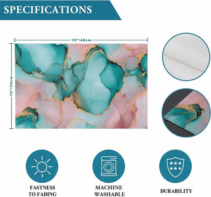 Pink Water Marble Placemat Set of 4 Non-Slip Placemats for Dining Table Abstract Art Washable Table Mats, Heat Resistant Kitchen Table Mats for Party, Dining Room & Home Decor