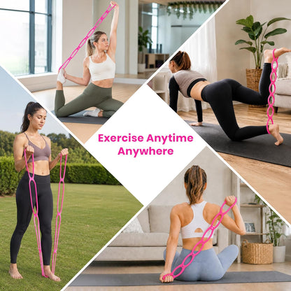 7 Ring Adjustable Resistance Bands, Workout Stretch Fitness Resistance Exercise Band with 7-Level, Ideal for Women Men Yoga/Pilates/Physical Therapy/Home Gym for Arm/Shoulders/Foot/Leg Fitness