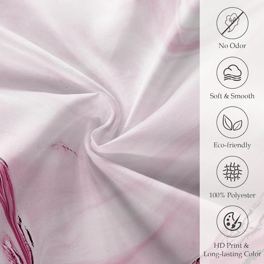 deFouliao Pink Marble Shower Curtain, Waterproof Shower Curtain for Bathroom Modern Abstract Art Faux Stone Pattern Bathroom Bathtub Home Decor with Hooks, Machine Washable, 72x78 Inch